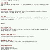 Vegan Menu is updated with more options as of Nov. 2017 at Tomato Bar Pizza Bakery in Schererville