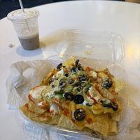 Nachos and peppermint patty coffee   at Joy Cafe in Philadelphia