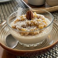 Coconut Flan at Dona Flor Cafe in Cascais