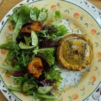 Tofu empanada with salad at Dona Flor Cafe in Cascais