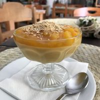 Mango mousse at Dona Flor Cafe in Cascais