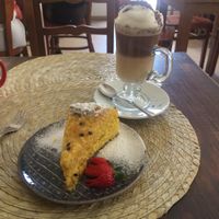 Amazing juicy orange cake  at Dona Flor Cafe in Cascais