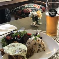 super delicious dish of the day + local craft beer at Dona Flor Cafe in Cascais