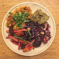 A cold evening outside but fresh yummy food inside at One Bowl in Copenhagen