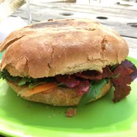 This was so good! I don’t remember what it was called, but it was homemade seitan. at Veggie Table in Puerto Vallarta
