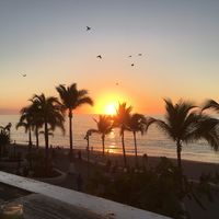 The view fr the balcony at sunset! at Veggie Table in Puerto Vallarta