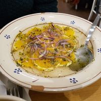 Oranges and onions in olive oil at Apulia in Paris