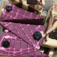 Blueberry & chocolate cakes  at bistRAWveg in Liberec