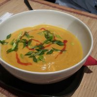 Amazing soup! (The one with the coconut cream) at Edamame Vegan Sushi in Warsaw