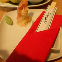 Pickled ginger and wasabi at Edamame Vegan Sushi in Warsaw