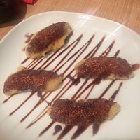 Bananas in tempura - great dessert! at Edamame Vegan Sushi in Warsaw