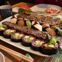 Sushi dish at Edamame Vegan Sushi in Warsaw