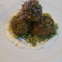 mung bean falafel  at Compost in Mallorca