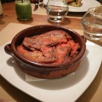 Baked Aubergine in tomato and homemade cheese at Compost in Mallorca