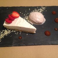 dessert: lemon cake with lucuma ice cream at Compost in Mallorca