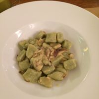 Mushroom gnocchi, lightest gnocchi I've ever eaten, truly beautiful taste and texture. at Compost in Mallorca