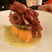 The burger. Amazing! So beautiful too at Compost in Mallorca