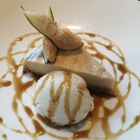 Cheese Cake whit caramel and baobab ice cream❤️ at Compost in Mallorca