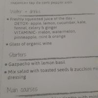 Lunch menue at Compost in Mallorca