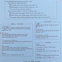 Menu at Epif in Portland