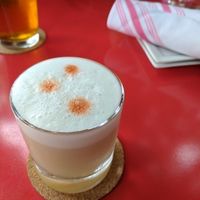 pisco sour with aqua faba at Epif in Portland