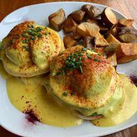 Benedict on english muffin at Epif in Portland