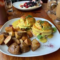 Benedict, lattes, pancakes at Epif in Portland