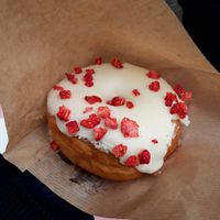 White Chocolate & Strawberry Donut at Brammibal's Donuts - Maybachufer in Berlin