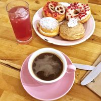 Donuts and drinks #Veganuary at Brammibal's Donuts - Maybachufer in Berlin