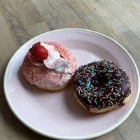 strawberry cream and choc love.   at Brammibal's Donuts - Maybachufer in Berlin