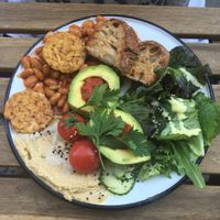 yummy breakfast plate  at Brammibal's Donuts - Maybachufer in Berlin