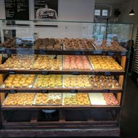 Selection of donuts for the day at Brammibal's Donuts - Maybachufer in Berlin