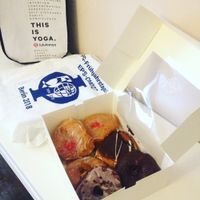 Tonka bean, "honeycomb", mint custard, chocolate & red wine, chocolate & chili. at Brammibal's Donuts - Maybachufer in Berlin