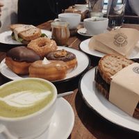 Breakfast spread at Brammibal's Donuts - Maybachufer in Berlin