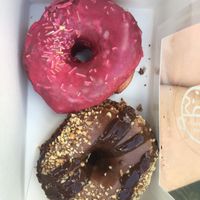 hibiscus ? and nougat  at Brammibal's Donuts - Maybachufer in Berlin