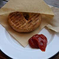 Grilled cheese and bacon bagel   at Brammibal's Donuts - Maybachufer in Berlin