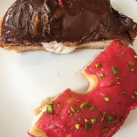 Sharing :-) at Brammibal's Donuts - Maybachufer in Berlin