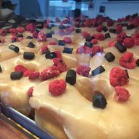 Chocolate and berries at Brammibal's Donuts - Maybachufer in Berlin