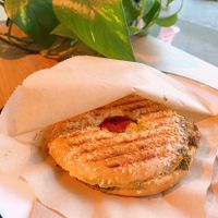 Pizza bagel! at Brammibal's Donuts - Maybachufer in Berlin