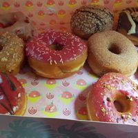 10 unserer 12 Donuts. Lecker! at Brammibal's Donuts - Maybachufer in Berlin