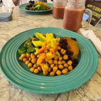 Food of the day and Fruit Smoothie at The Green Lime Eco-Cafe and Juice Bar in Bridgetown