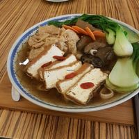 flat noodle with delicious bean curd at Lutan 21 滷談21蔬食藥膳養生館 in Malacca