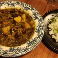 Estofado (potaje) con arroz at La Hummuseria in Madrid