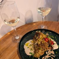 Golden cauliflower at La Hummuseria in Madrid