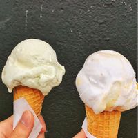 Pandan & Coconut sorbet (left) at Gelato Messina in Fitzroy