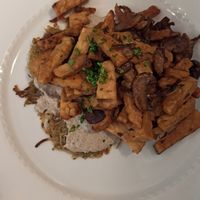 Tempeh con funghi e rosti at Mezzaluna in Turin