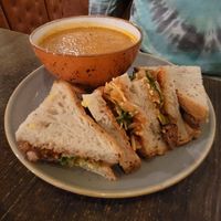 Vegan soup and sandwich combo. at Maggie Mays in Belfast