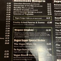 dessert and shake menu  at Maggie Mays in Belfast