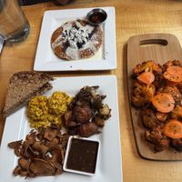 Front Street Breakfast, Hot Cake side, and Buffalo Cauliflower  at Front Street Cafe in Philadelphia