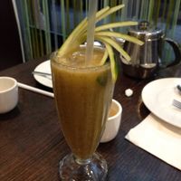 Kiwi cantaloupe juice at Green Zenphony in Rego Park